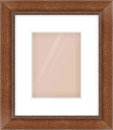Brown Flat Frame for 15 × 20cm artwork, with Smooth White Single Mount