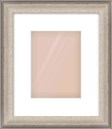 Champagne Silver Scoop Frame for 15 × 20cm artwork, with Smooth White Single Mount