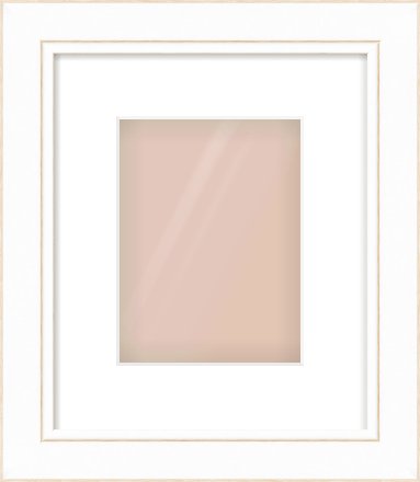 White / Natural Scoop Frame for 15 × 20cm artwork, with Smooth White Single Mount