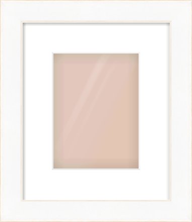 White Flat With Bevel Frame for 15 × 20cm artwork, with Smooth White Single Mount