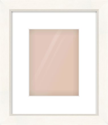 Cream Flat Frame for 15 × 20cm artwork, with Smooth White Single Mount