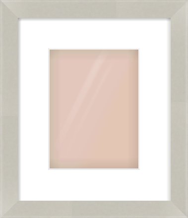 Grey Flat Frame for 15 × 20cm artwork, with Smooth White Single Mount