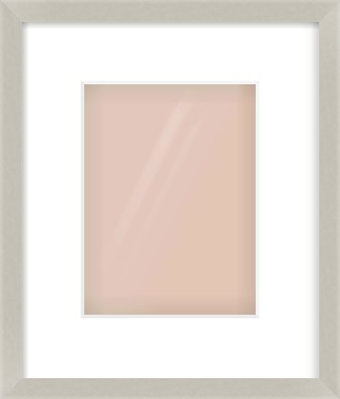 Grey Flat Frame for 15 × 20cm artwork, with Smooth White Single Mount