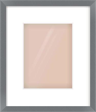 Grey Flat Frame for 15 × 20cm artwork, with Smooth White Single Mount