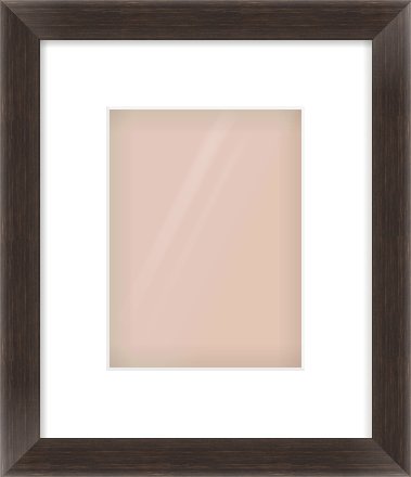 Brown Bevel Frame for 15 × 20cm artwork, with Smooth White Single Mount