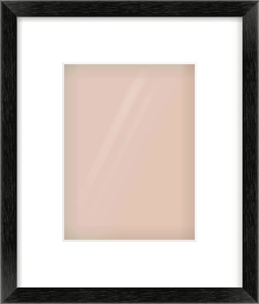 Black Wood Grain Flat Frame for 150 × 200mm artwork, with Smooth White Single Mount