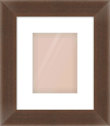 Brown Flat Frame for 15 × 20cm artwork, with Smooth White Single Mount