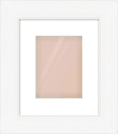 Natural Grain / White Stain Stepped Frame for 15 × 20cm artwork, with Smooth White Single Mount