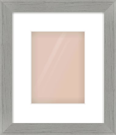 Pale Grey Flat Frame for 15 × 20cm artwork, with Smooth White Single Mount