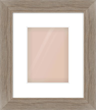 Grey Wood Flat Frame for 15 × 20cm artwork, with Smooth White Single Mount