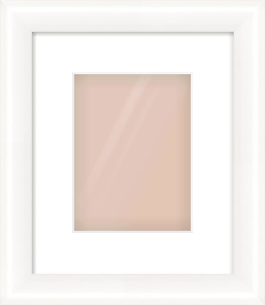 Gloss White Cushion Frame for 15 × 20cm artwork, with Smooth White Single Mount