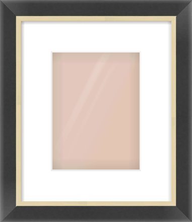 Black/Gold Flat Frame for 15 × 20cm artwork, with Smooth White Single Mount