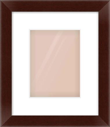 Brown Flat Frame for 15 × 20cm artwork, with Smooth White Single Mount