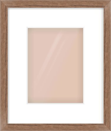 Walnut Flat Frame for 15 × 20cm artwork, with Smooth White Single Mount