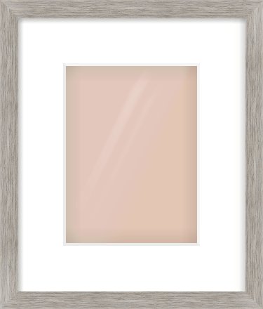 Grey Wood Grain Flat Frame for 15 × 20cm artwork, with Smooth White Single Mount