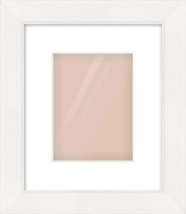 White Beveled Frame for 15 × 20cm artwork, with Smooth White Single Mount