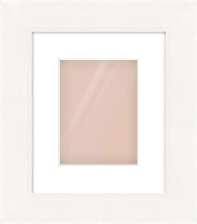 White Beveled Frame for 15 × 20cm artwork, with Smooth White Single Mount