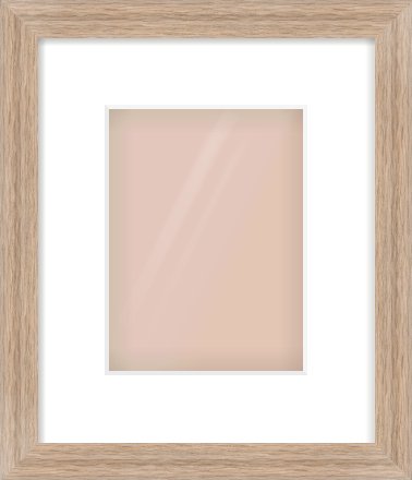 Light Walnut Flat Frame for 15 × 20cm artwork, with Smooth White Single Mount