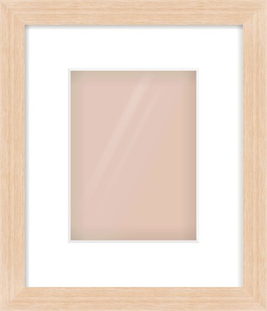 Light Oak Veneer Flat Frame for 15 × 20cm artwork, with Smooth White Single Mount