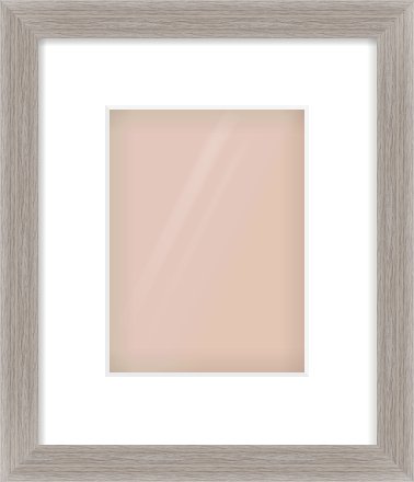 Grey Flat Frame for 15 × 20cm artwork, with Smooth White Single Mount
