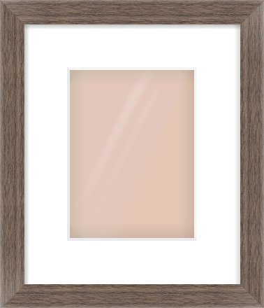 Dark Walnut Flat Frame for 15 × 20cm artwork, with Smooth White Single Mount