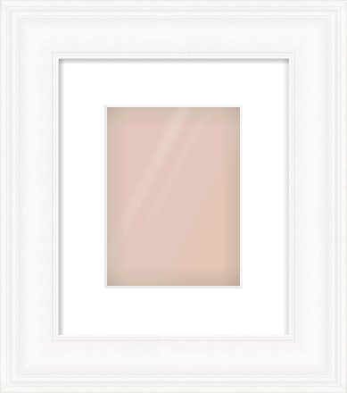 White Scoop Frame for 15 × 20cm artwork, with Smooth White Single Mount
