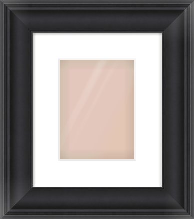 Black Scoop Frame for 150 × 200mm artwork, with Smooth White Single Mount