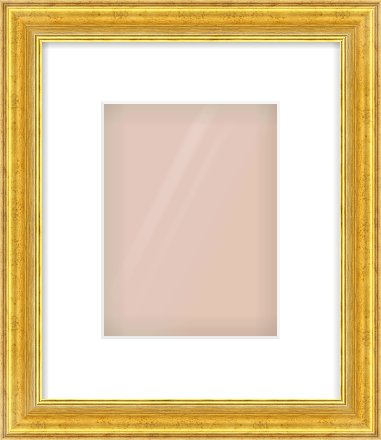 Gold Reverse Frame for 15 × 20cm artwork, with Smooth White Single Mount