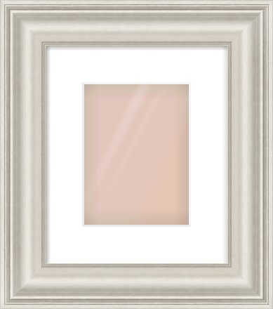 Silver Scoop Frame for 15 × 20cm artwork, with Smooth White Single Mount