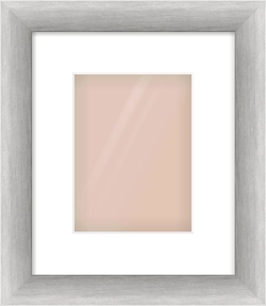 Silver Cushion Frame for 15 × 20cm artwork, with Smooth White Single Mount