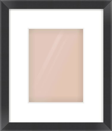 Brushed Black Flat Frame for 150 × 200mm artwork, with Smooth White Single Mount