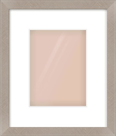 Silver & Black Sided Flat Frame for 15 × 20cm artwork, with Smooth White Single Mount