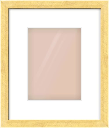 Brushed Gold with Black Sides Flat Frame for 15 × 20cm artwork, with Smooth White Single Mount
