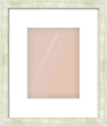 Champagne Flat Frame for 15 × 20cm artwork, with Smooth White Single Mount