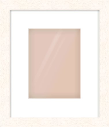 Ivory Flat Frame for 15 × 20cm artwork, with Smooth White Single Mount