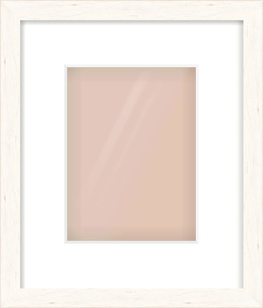 Ivory Flat Frame for 15 × 20cm artwork, with Smooth White Single Mount