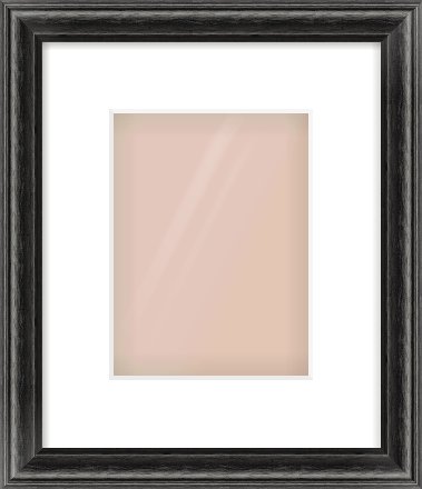 Black Cushion Frame for 150 × 200mm artwork, with Smooth White Single Mount