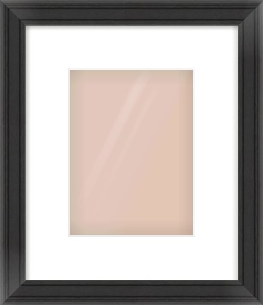 Black Scoop Frame for 150 × 200mm artwork, with Smooth White Single Mount