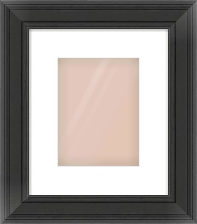 Black Spoon Frame for 150 × 200mm artwork, with Smooth White Single Mount