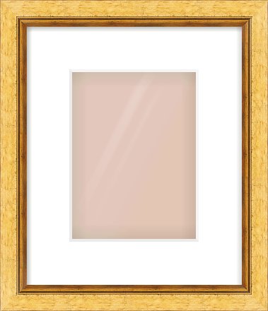 Gold Leaf Flat Frame for 15 × 20cm artwork, with Smooth White Single Mount