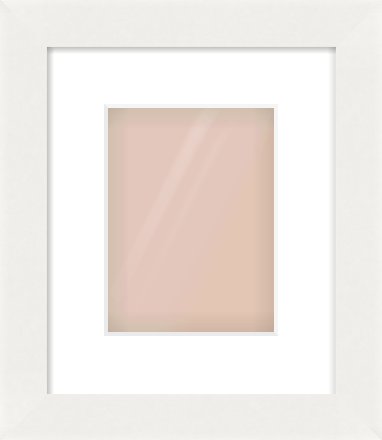 White Flat Frame for 15 × 20cm artwork, with Smooth White Single Mount