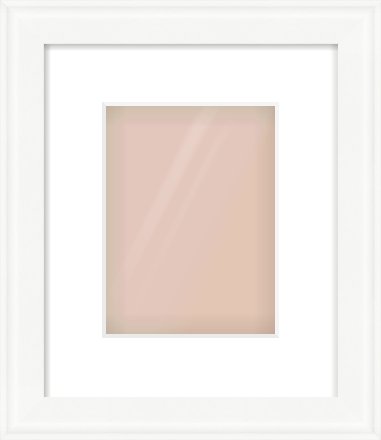 White Scoop Frame for 15 × 20cm artwork, with Smooth White Single Mount