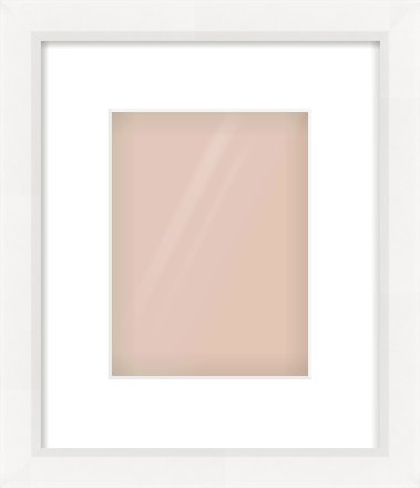 White Beveled Frame for 15 × 20cm artwork, with Smooth White Single Mount