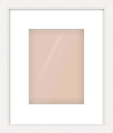 White Beveled Frame for 15 × 20cm artwork, with Smooth White Single Mount