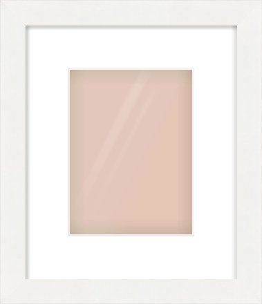White Flat Frame for 15 × 20cm artwork, with Smooth White Single Mount