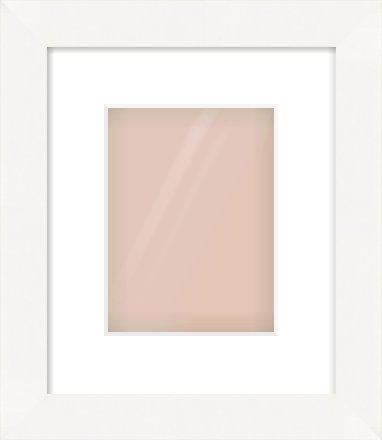 White Flat Frame for 15 × 20cm artwork, with Smooth White Single Mount