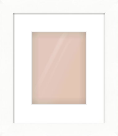 White Bevel Frame for 15 × 20cm artwork, with Smooth White Single Mount