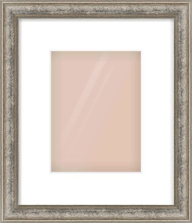 Silver Dome Frame for 15 × 20cm artwork, with Smooth White Single Mount