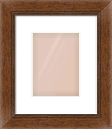 Brown Flat Frame for 15 × 20cm artwork, with Smooth White Single Mount