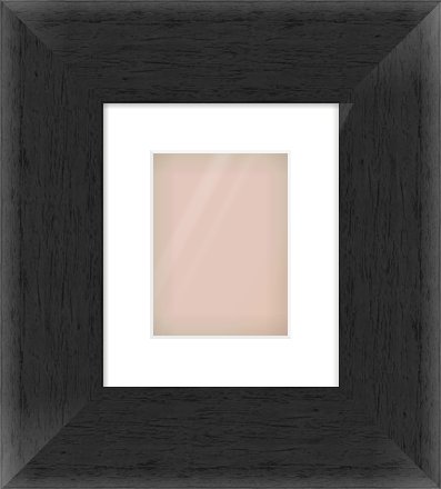 Black Flat Frame for 150 × 200mm artwork, with Smooth White Single Mount